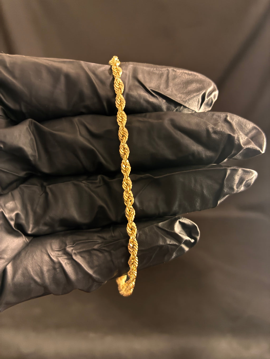 3MM 8inch 10K Gold Diamond Cut Bracelet