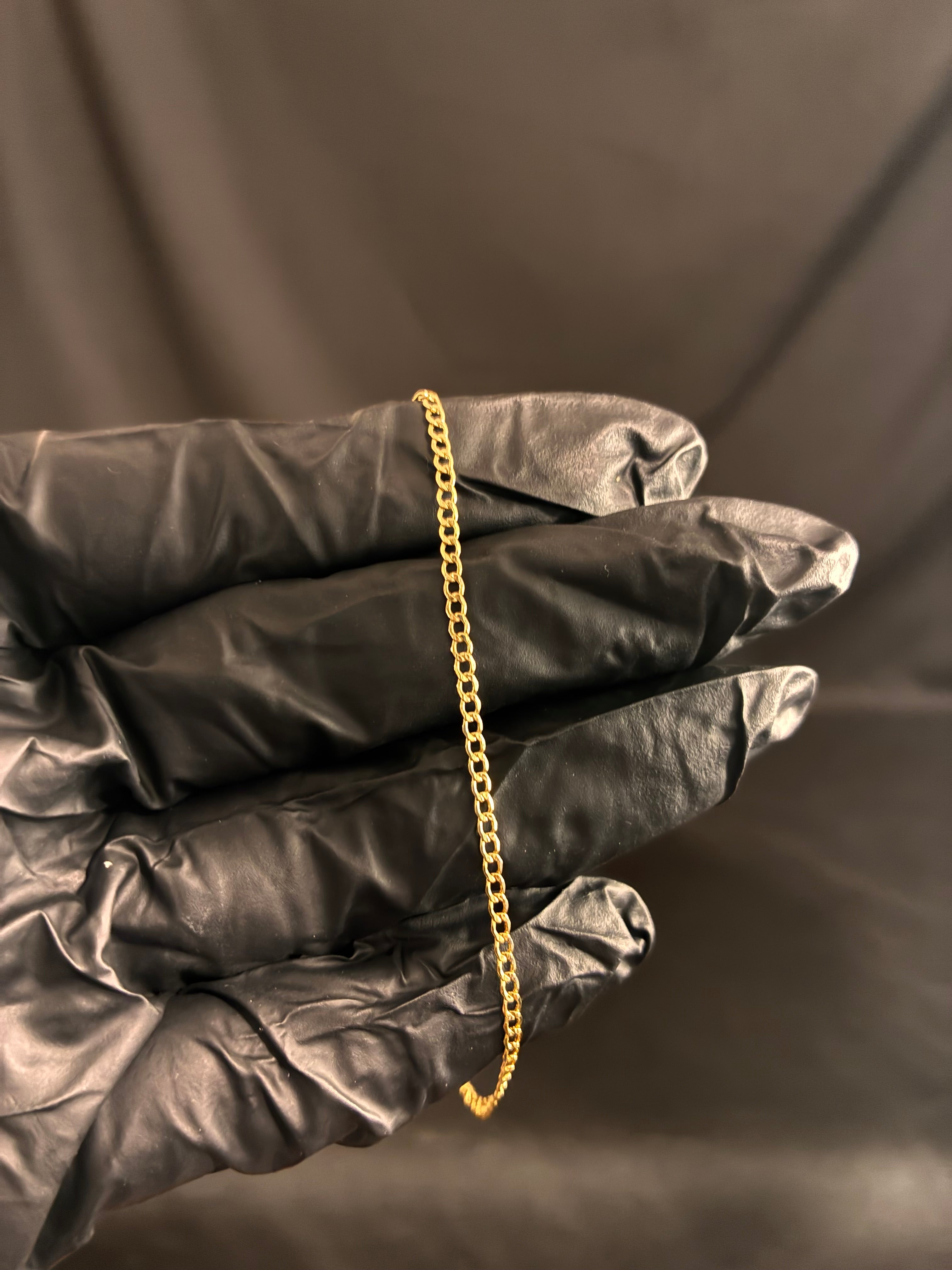 2MM 7.5inch 10K Gold Cuban link bracelet