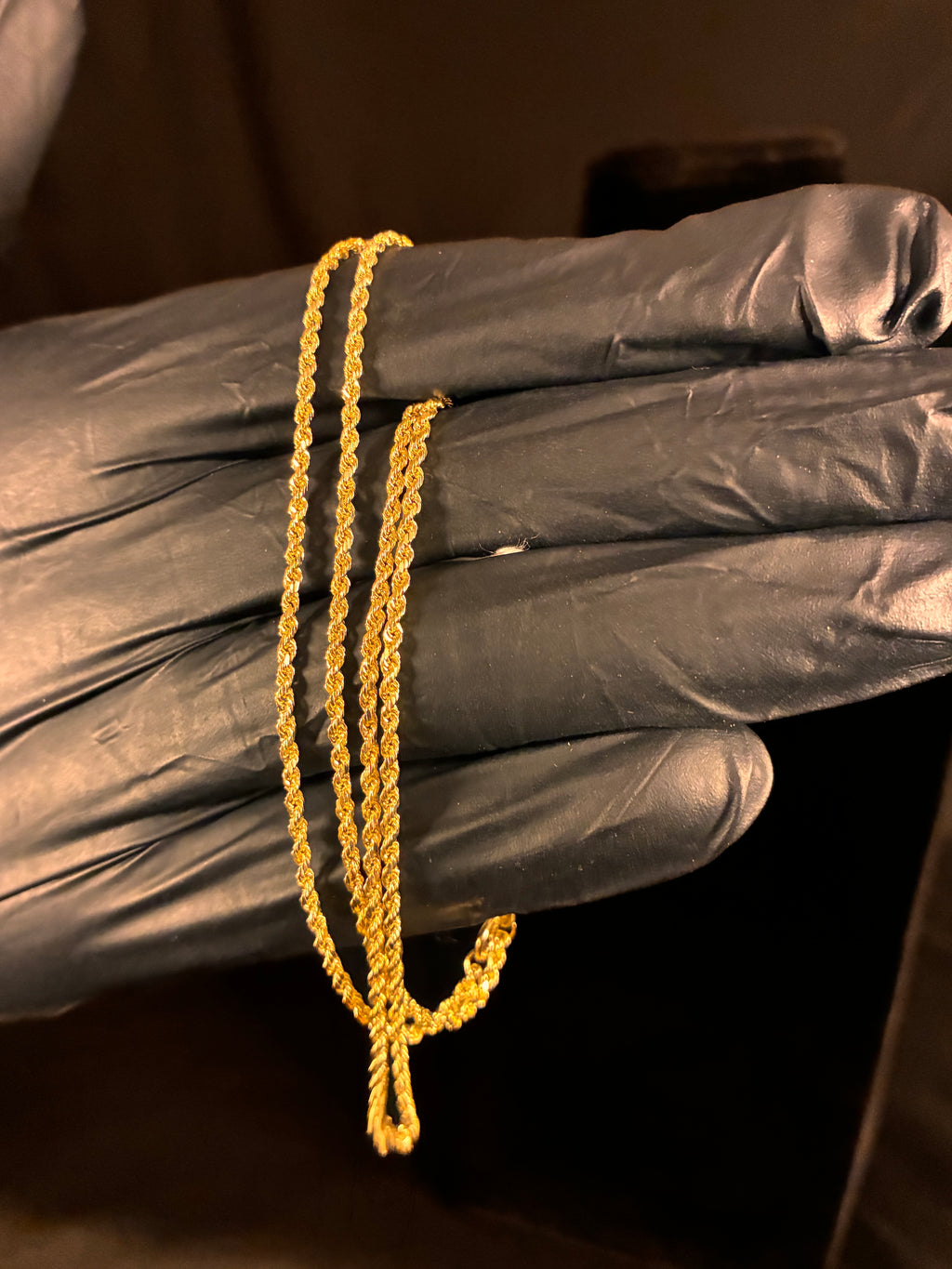 2MM 20inch 10K Gold Diamond Cut Rope