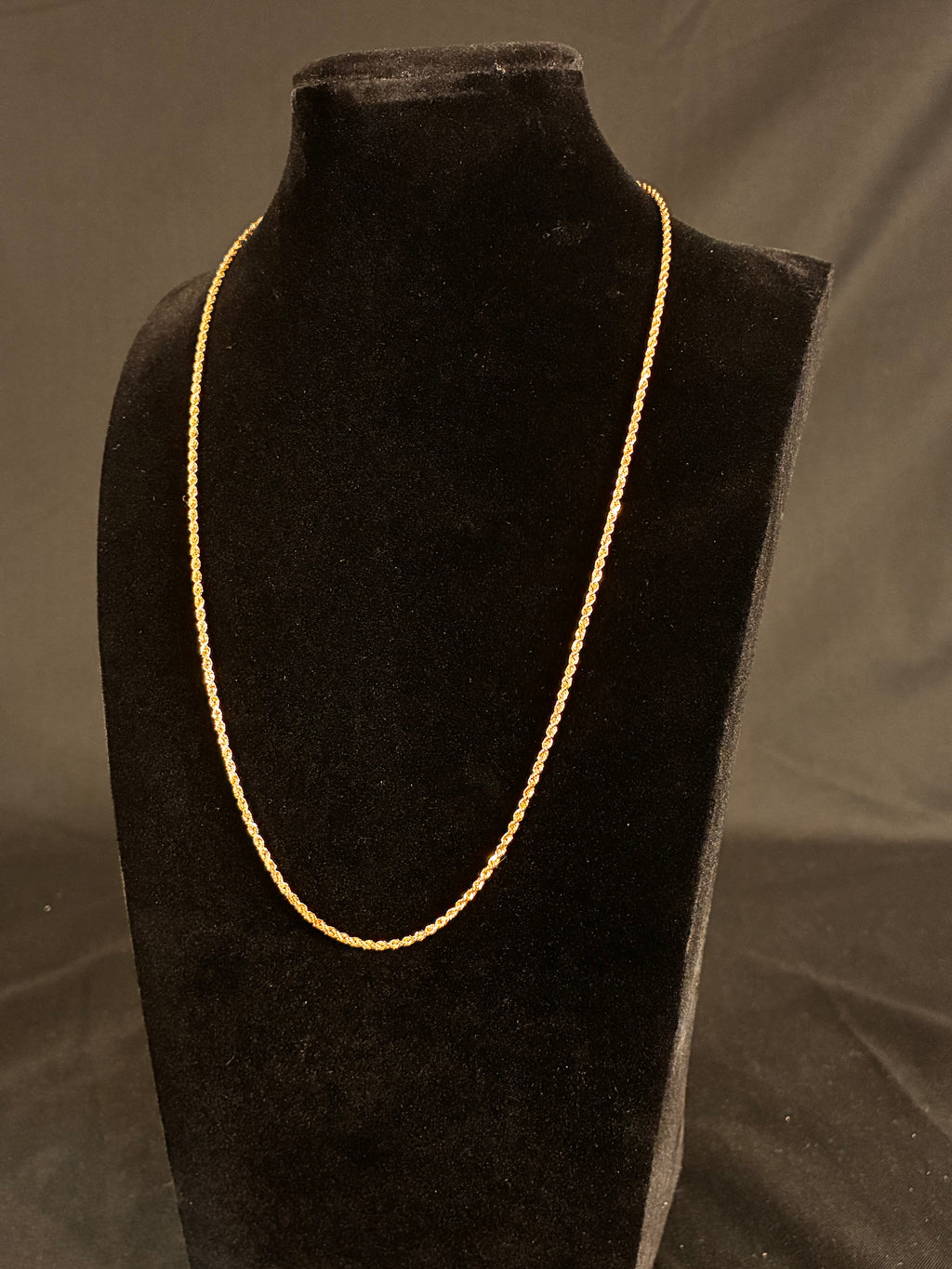 2MM 20inch 10K Gold Diamond Cut Rope