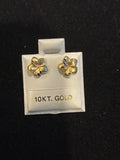 Solid 10K Gold Hibiscus Studs