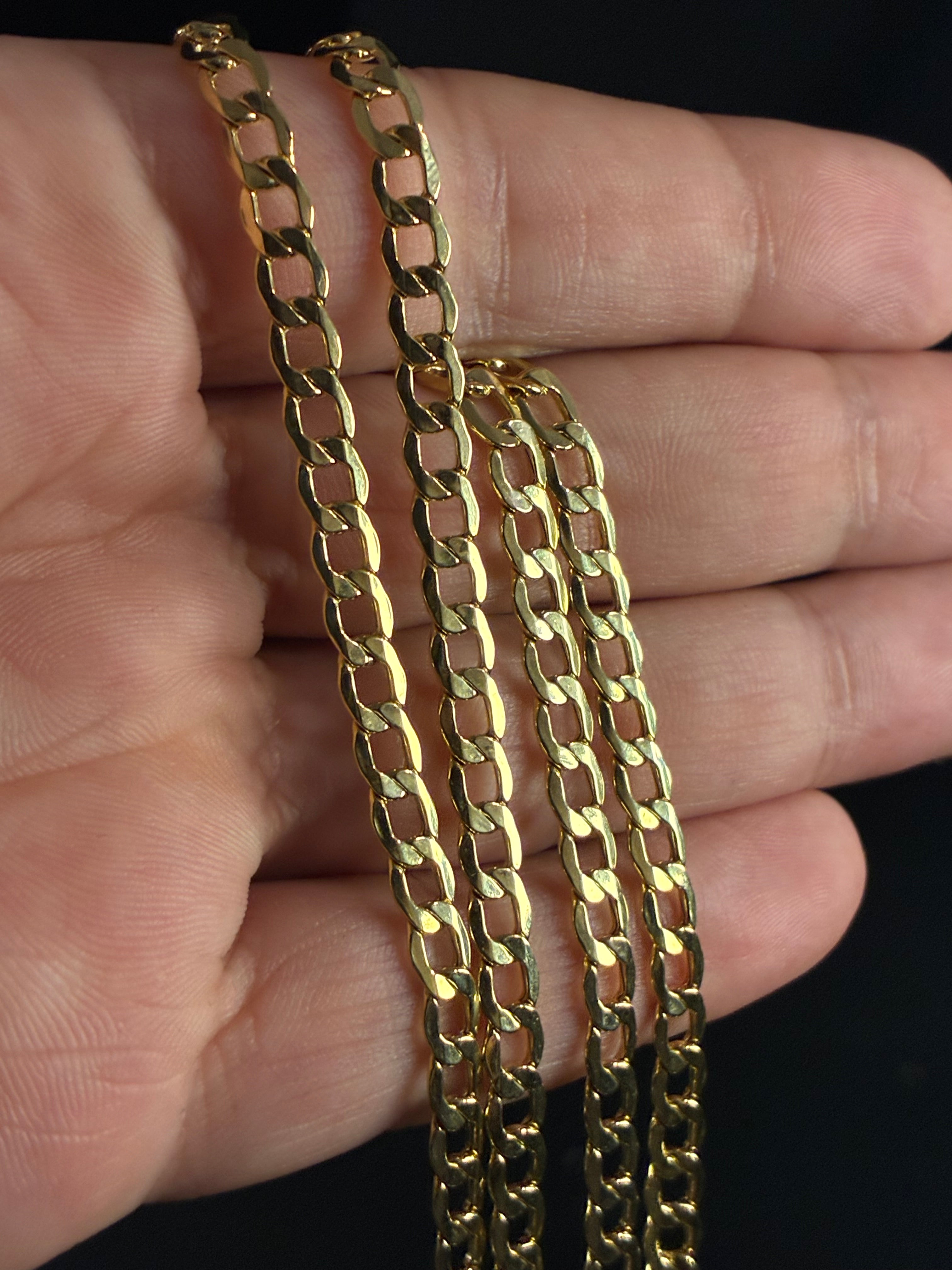 4.5MM 10K Gold Cuban Link Necklace