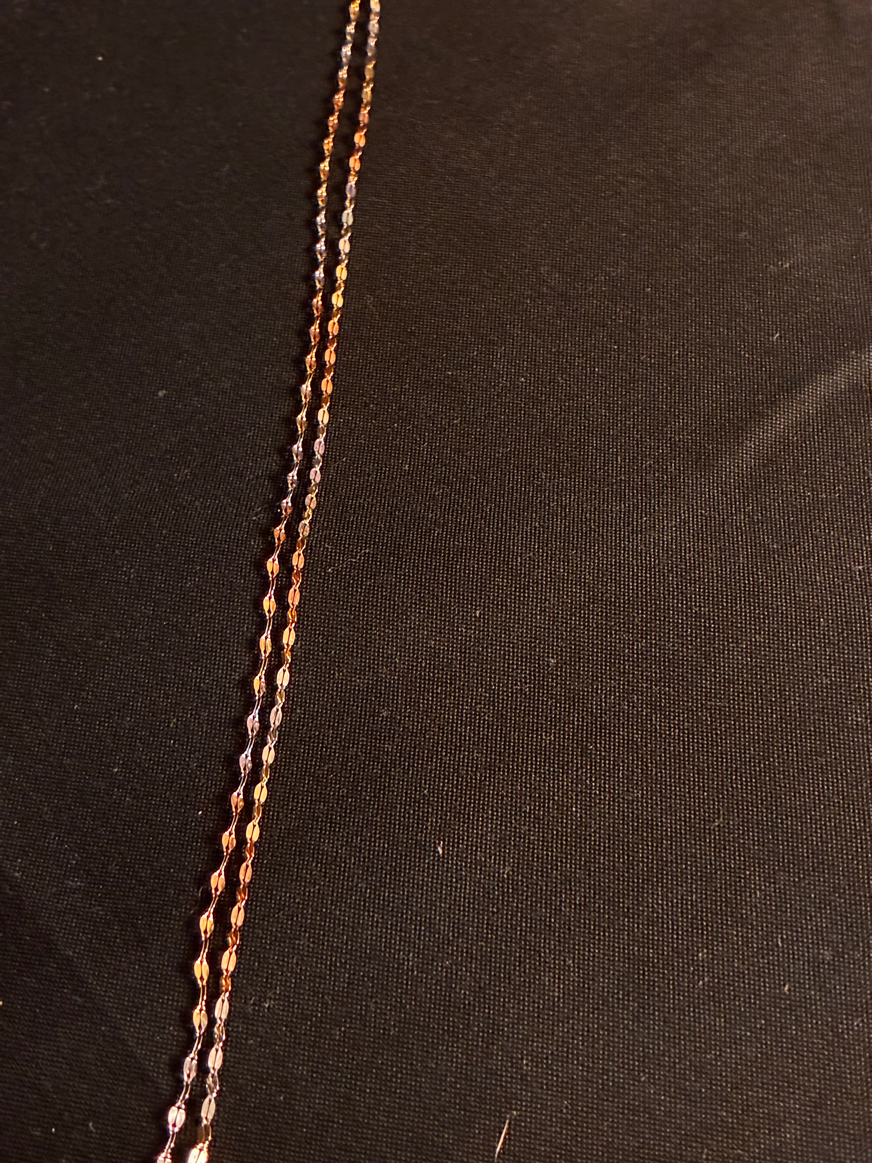 2MM 18inch 10K Tri-color Gold Mirror Link