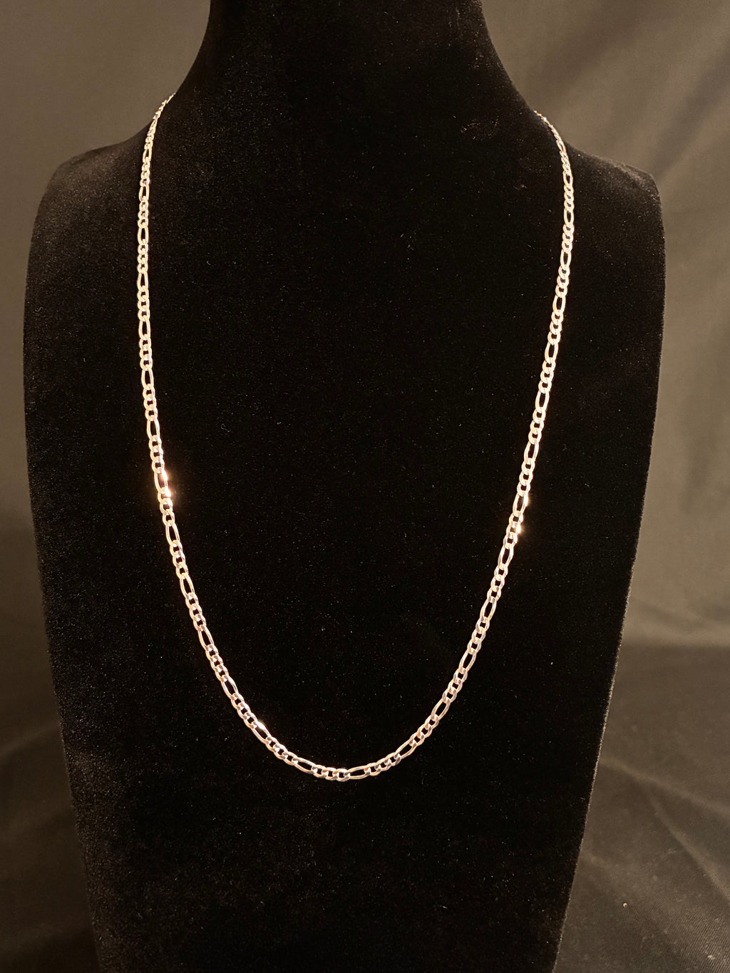 2.8MM 20inch Silver Figaro Necklace