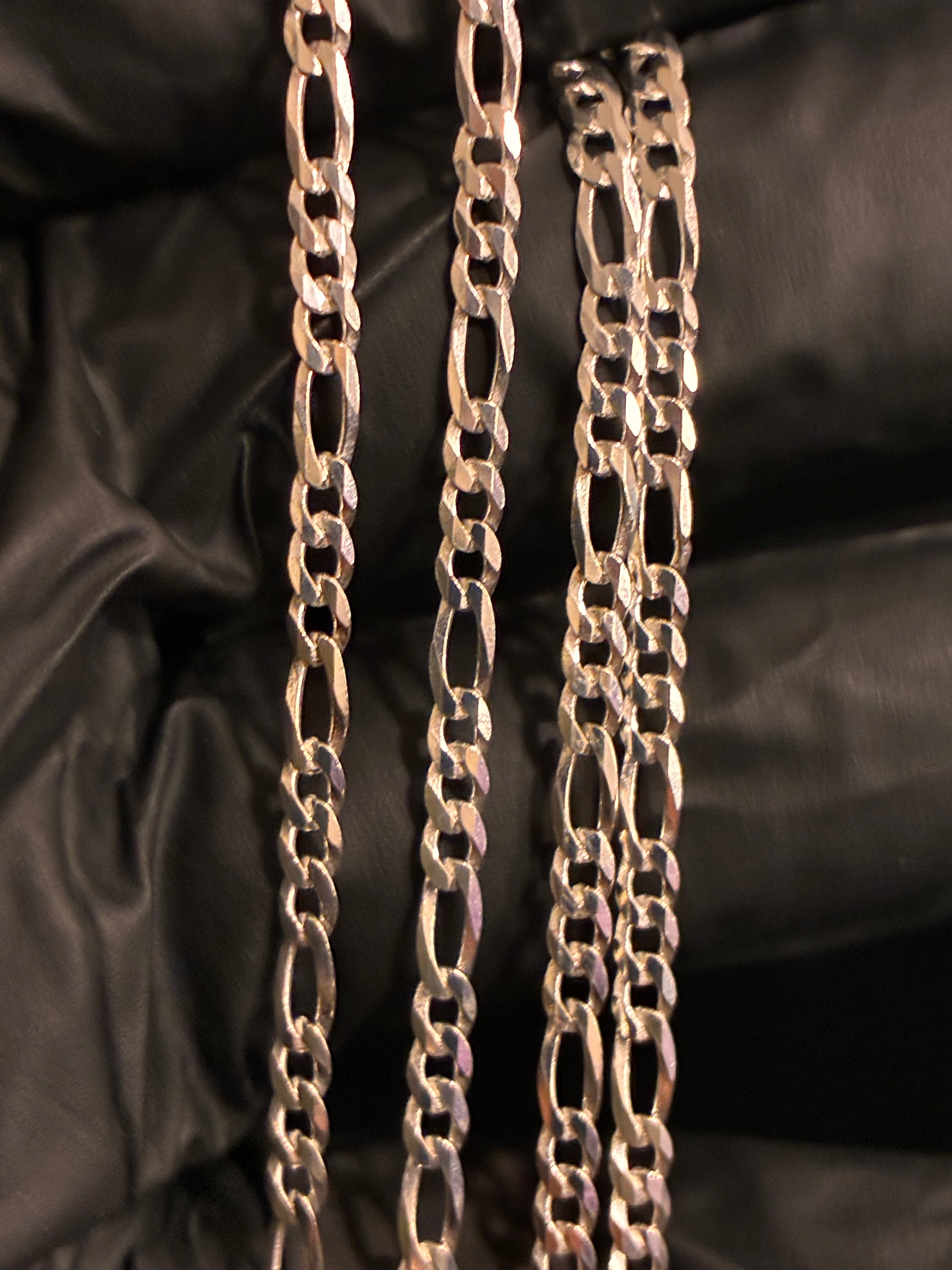 2.8MM 20inch Silver Figaro Necklace