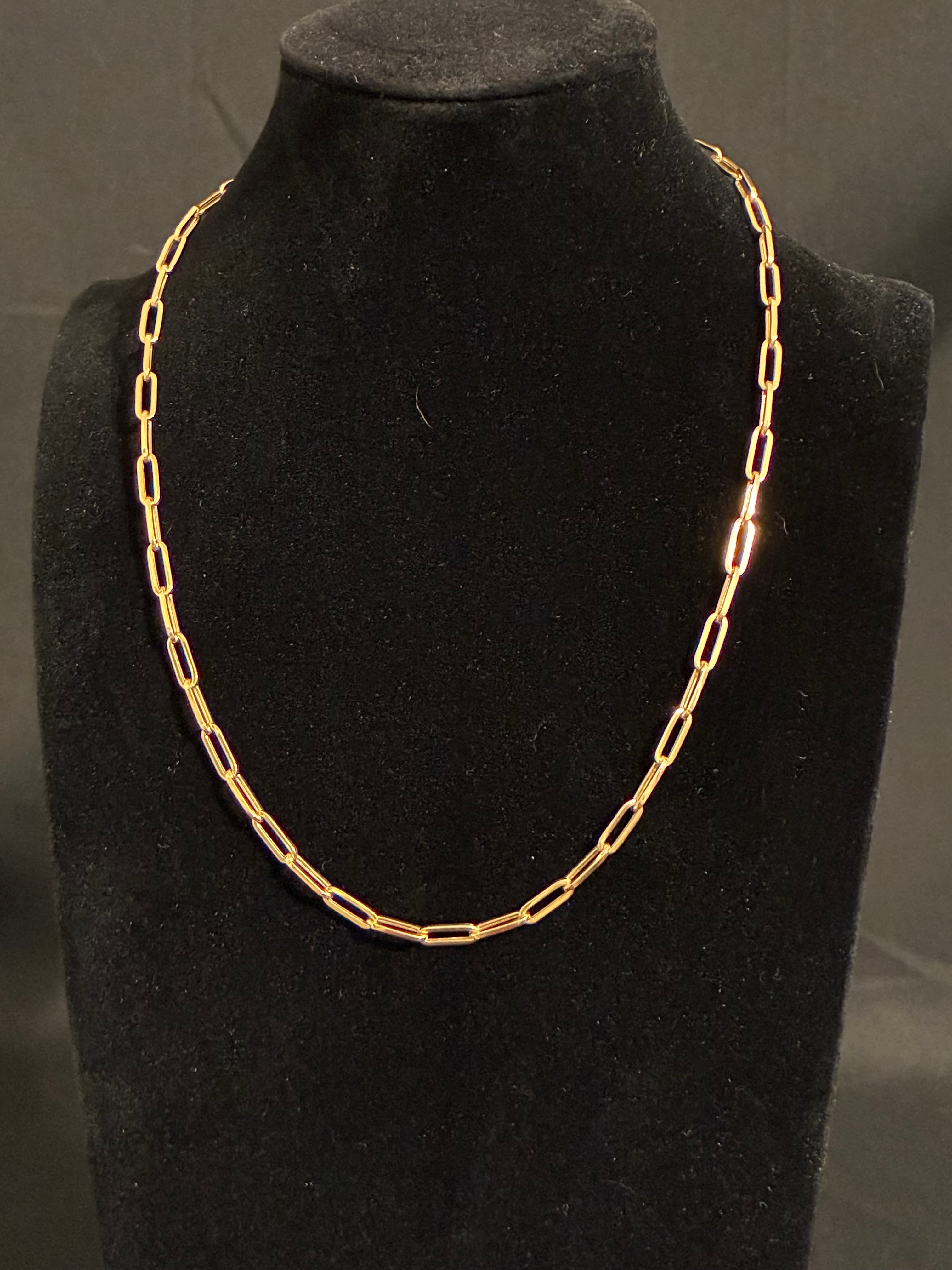 3.7MM 18inch 10K Gold Paperclip