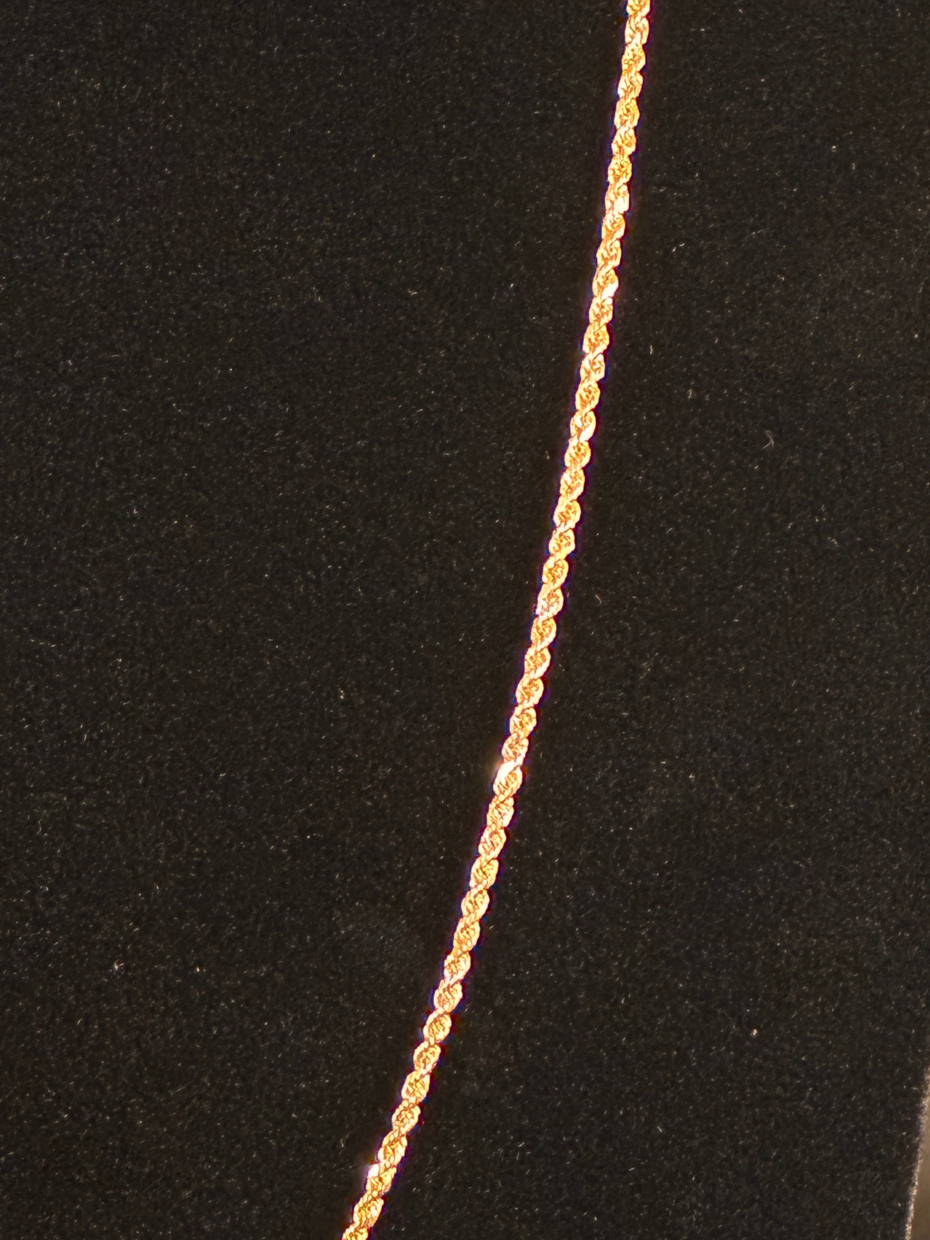 2MM 20inch 10K Gold Diamond Cut Rope