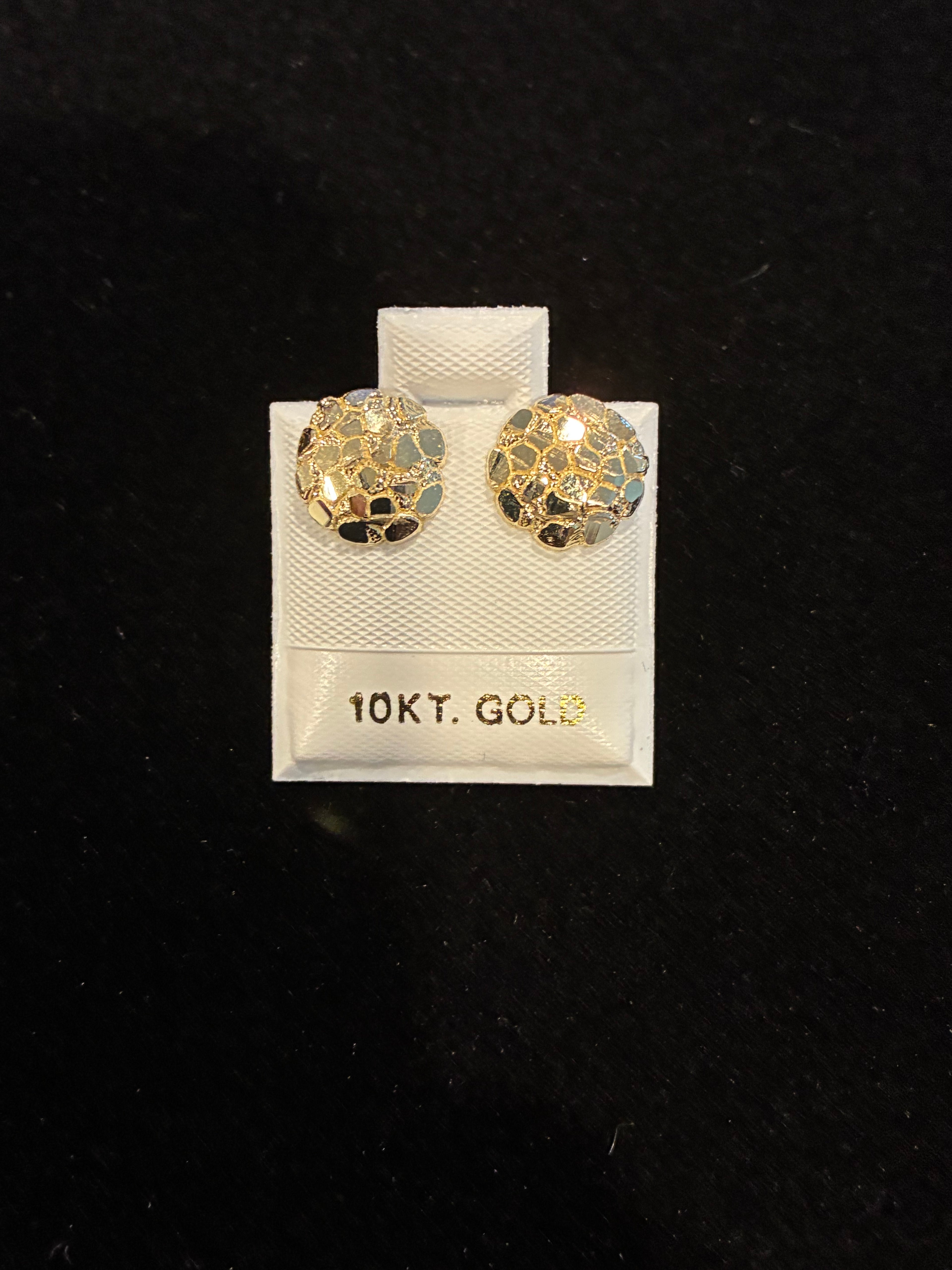 10K Gold Nugget Studs