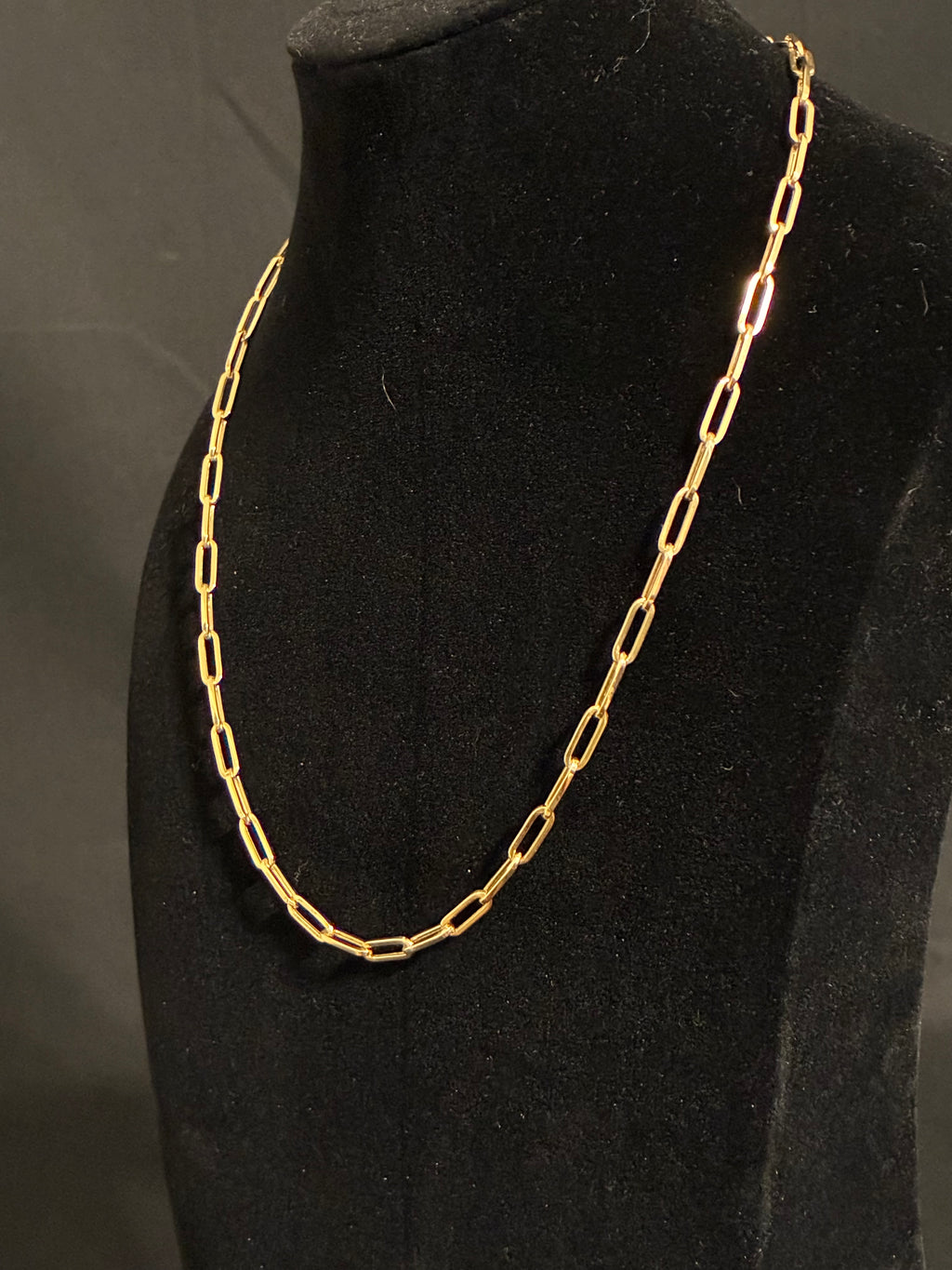 3.7MM 18inch 10K Gold Paperclip
