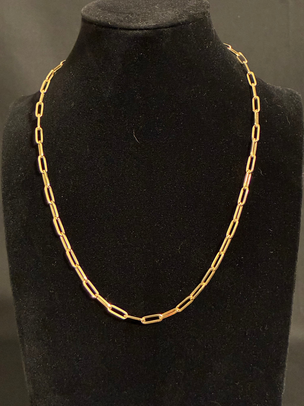 3.7MM 18inch 10K Gold Paperclip