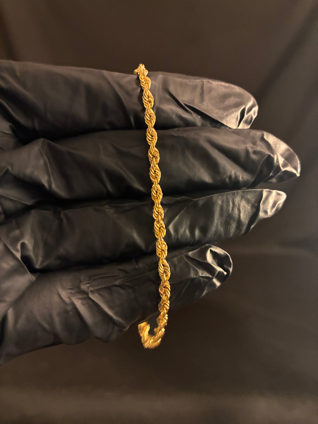 3MM 8inch 10K Gold Diamond Cut Bracelet