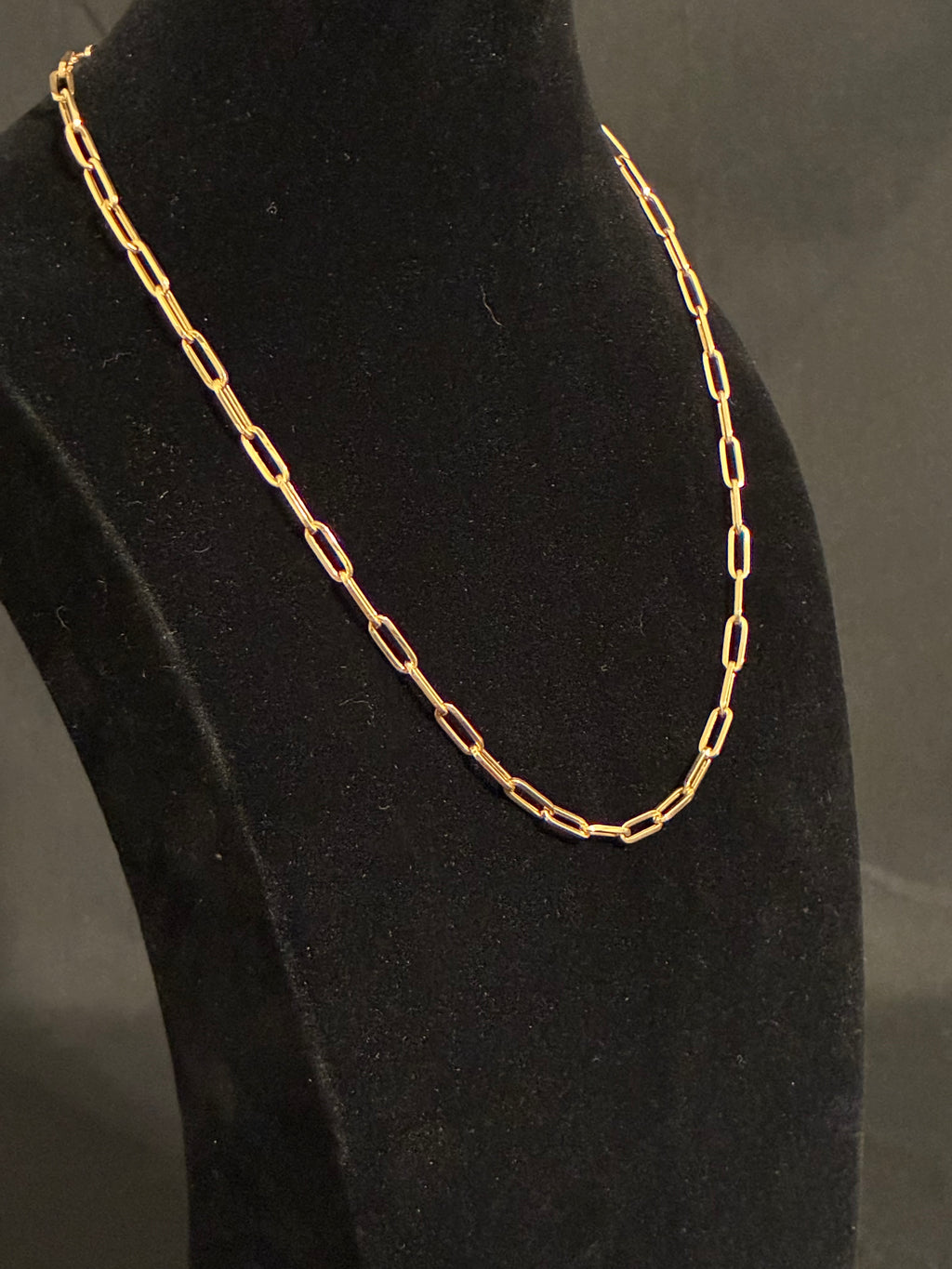 3.7MM 18inch 10K Gold Paperclip
