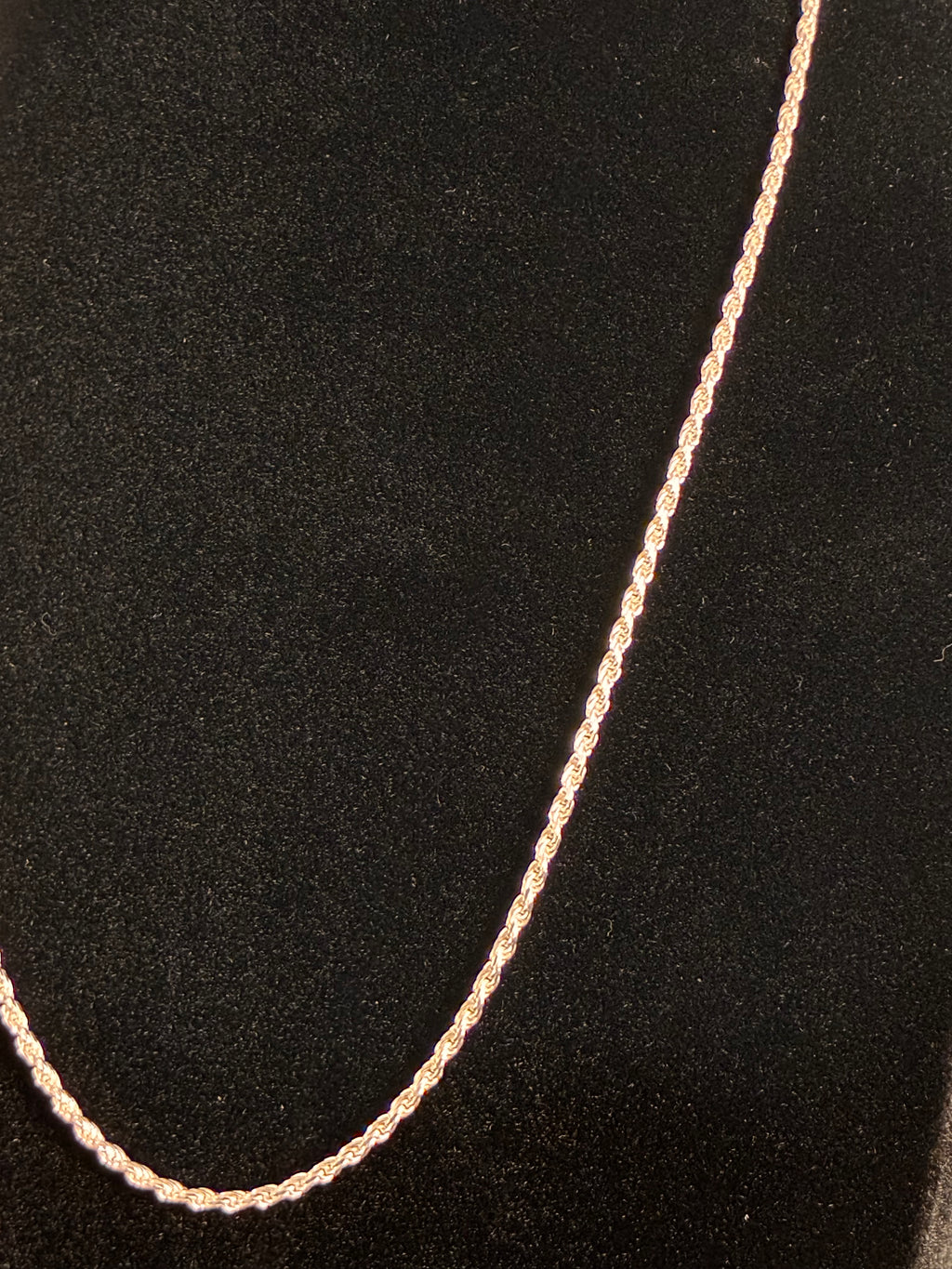 2MM 18inch Silver Diamond cut Rope