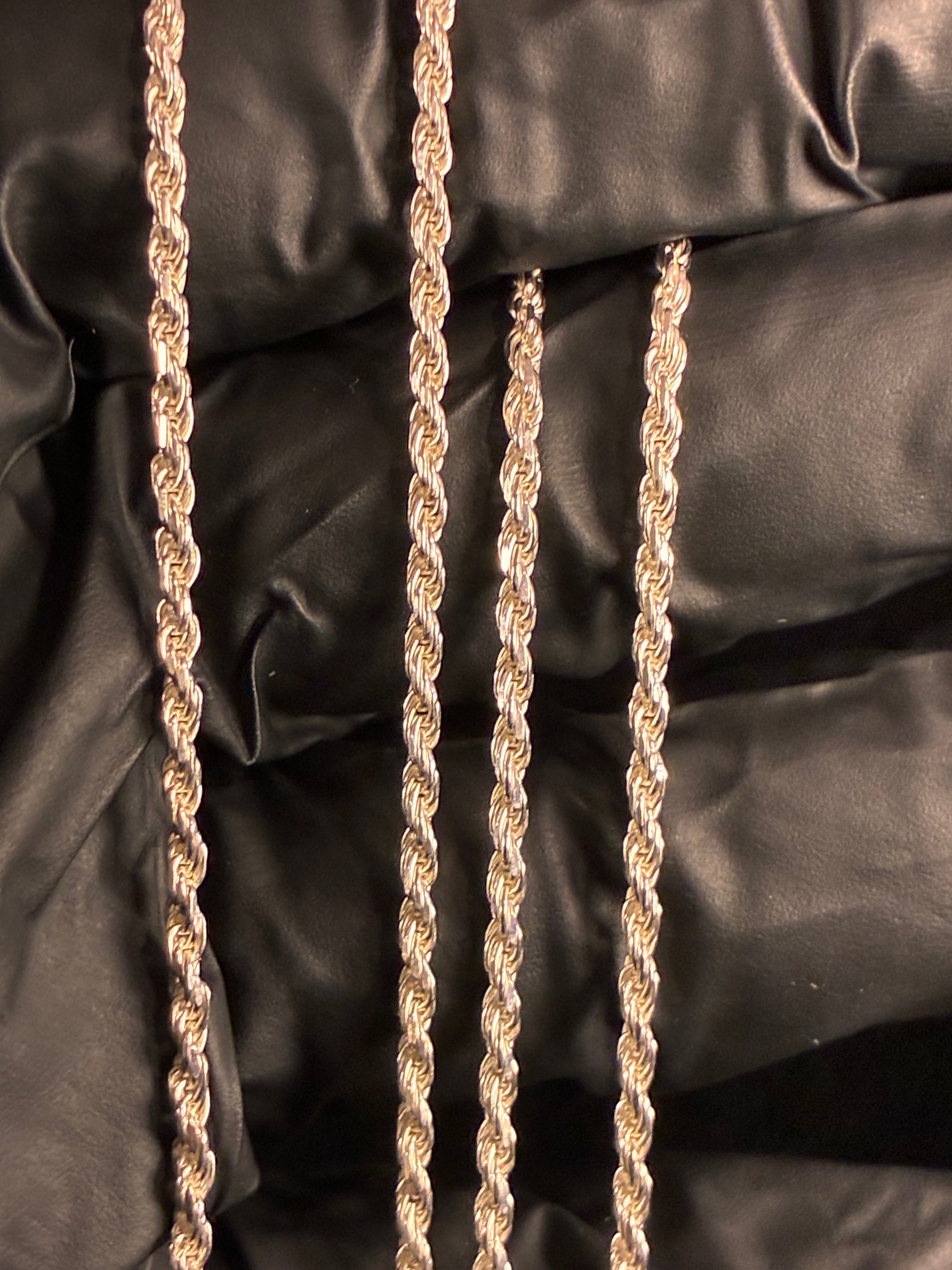 2MM 18inch Silver Diamond cut Rope