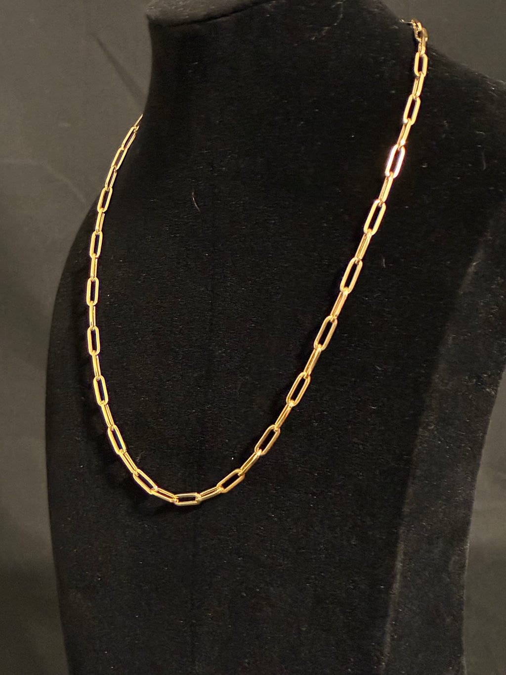 3.7MM 18inch 10K Gold Paperclip