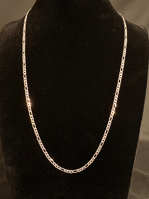 2.8MM 20inch Silver Figaro Necklace
