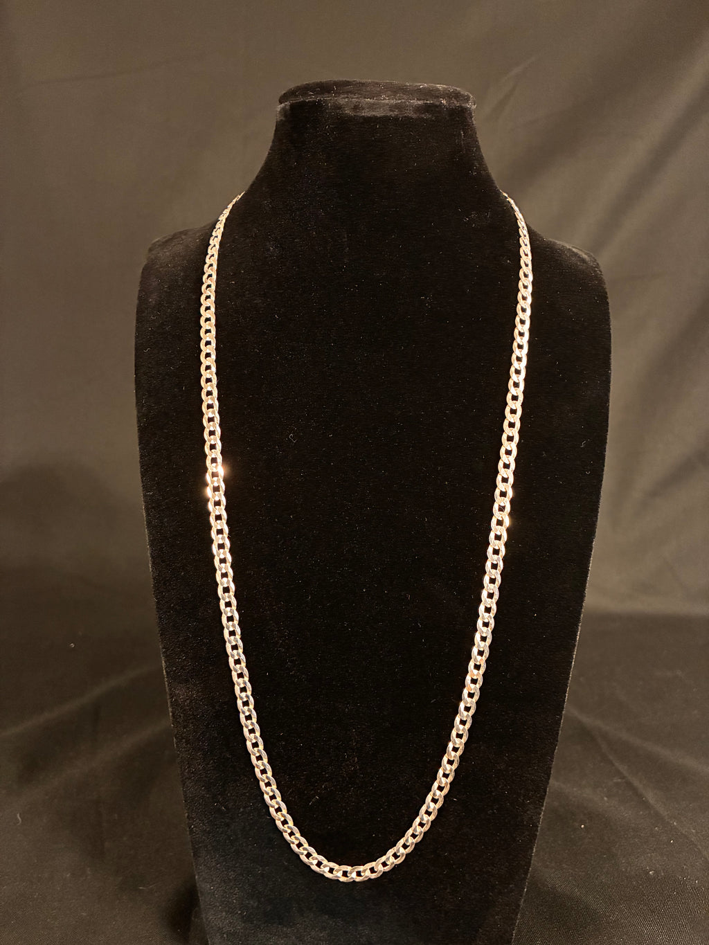 3MM 24inch Silver Cuban Necklace