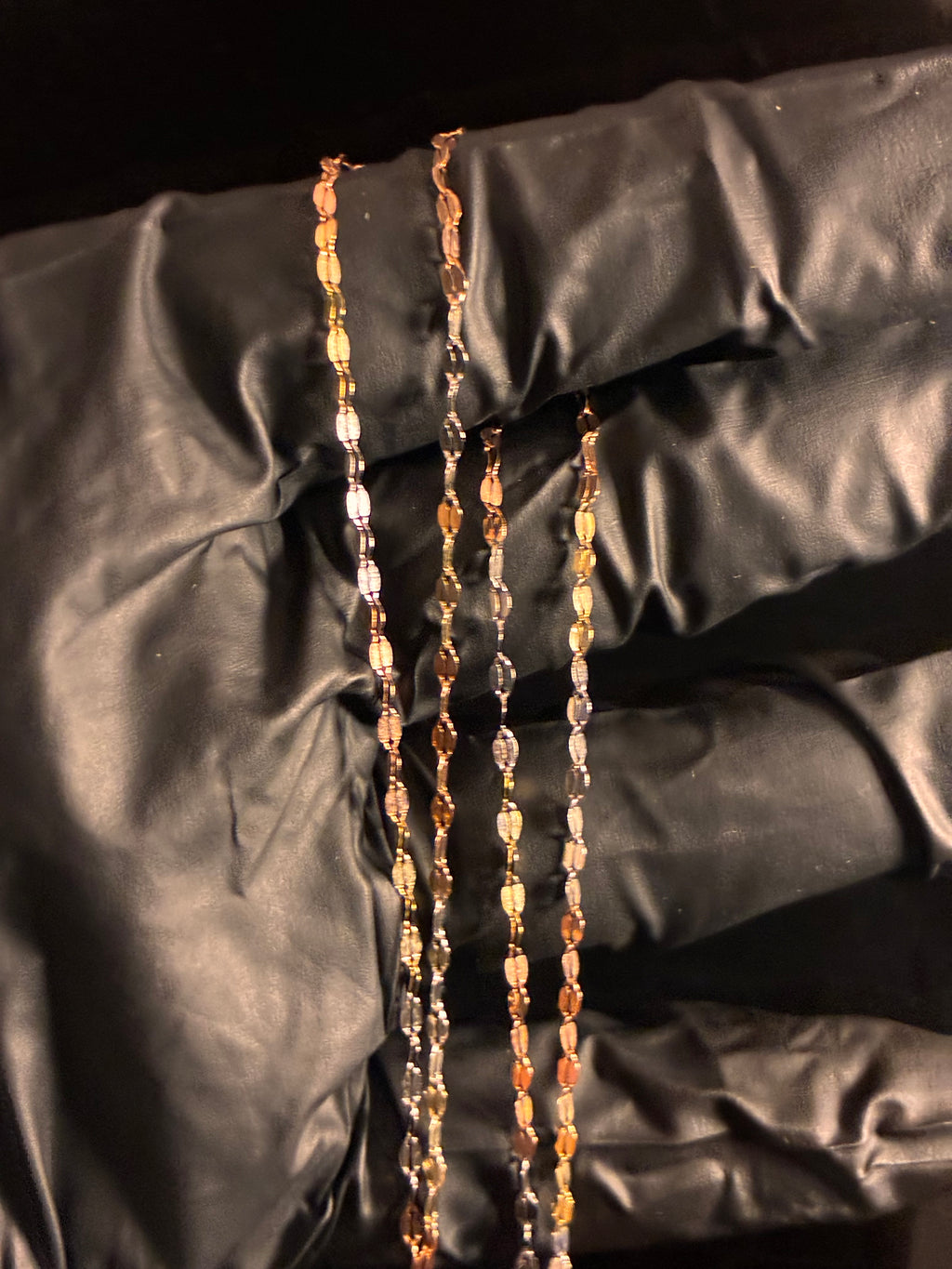 2MM 18inch 10K Tri-color Gold Mirror Link
