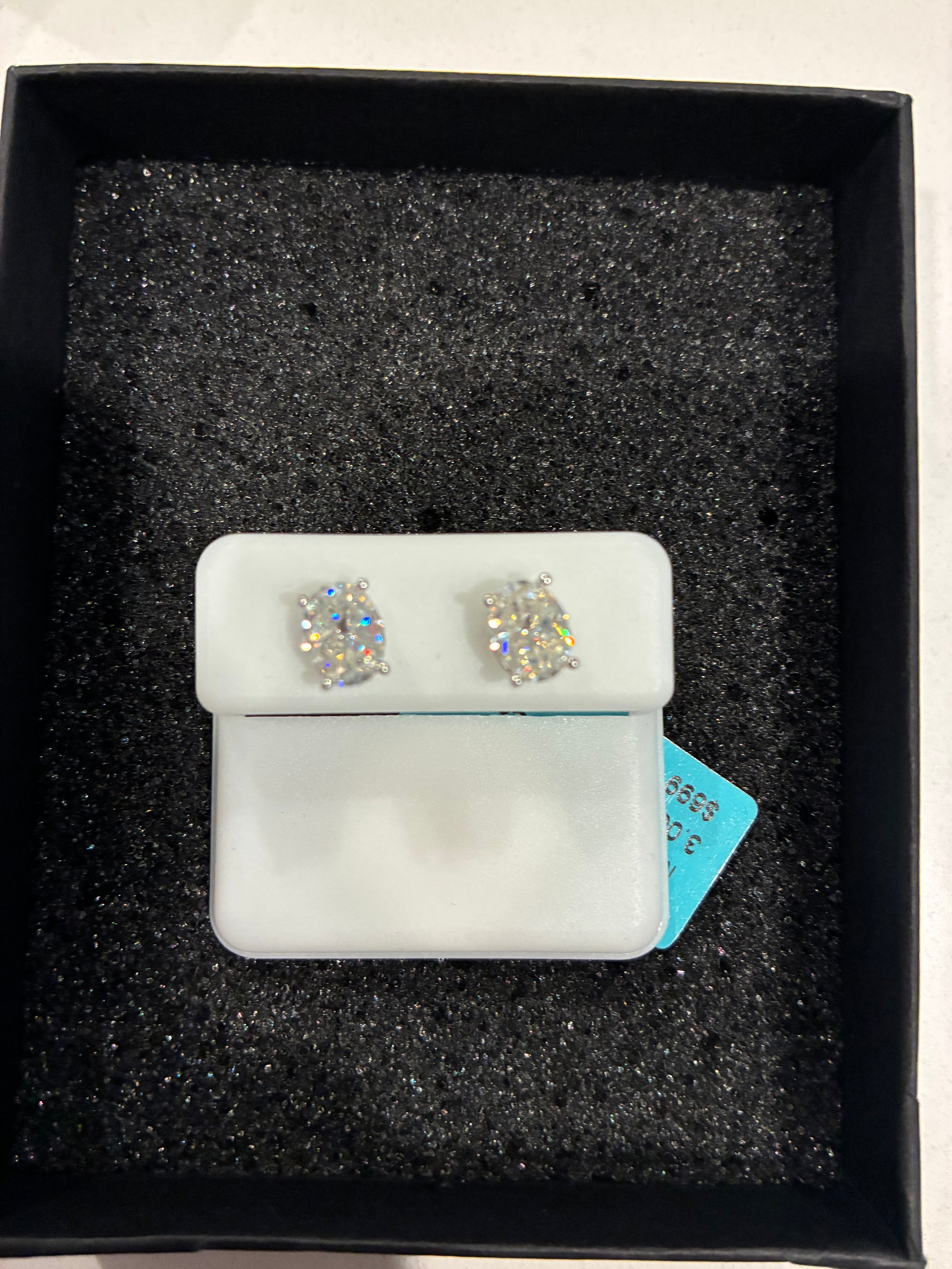 3.0 CT Moissanite Sterling Silver Studs