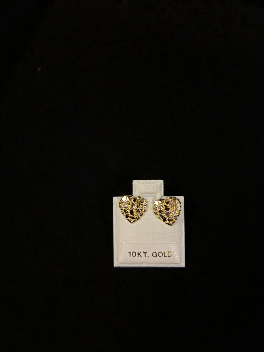 10K Gold Heart Nugget Studs