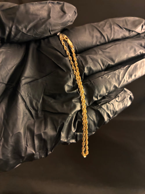 1.5MM 7inch 10K Gold Diamond Cut Rope