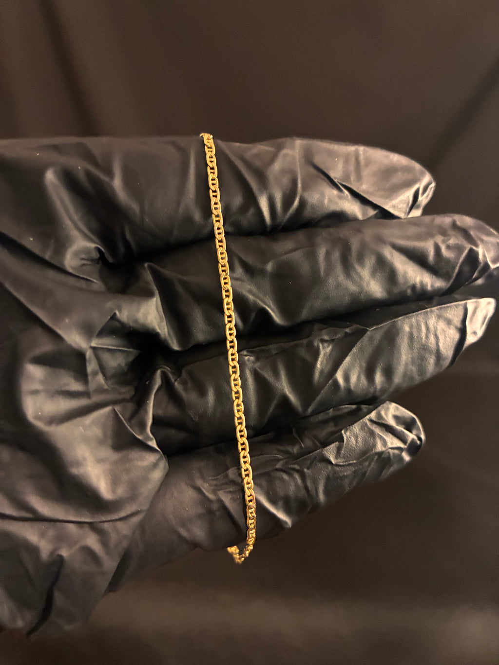 2MM 7inch 10K Gold Mariner Bracelet