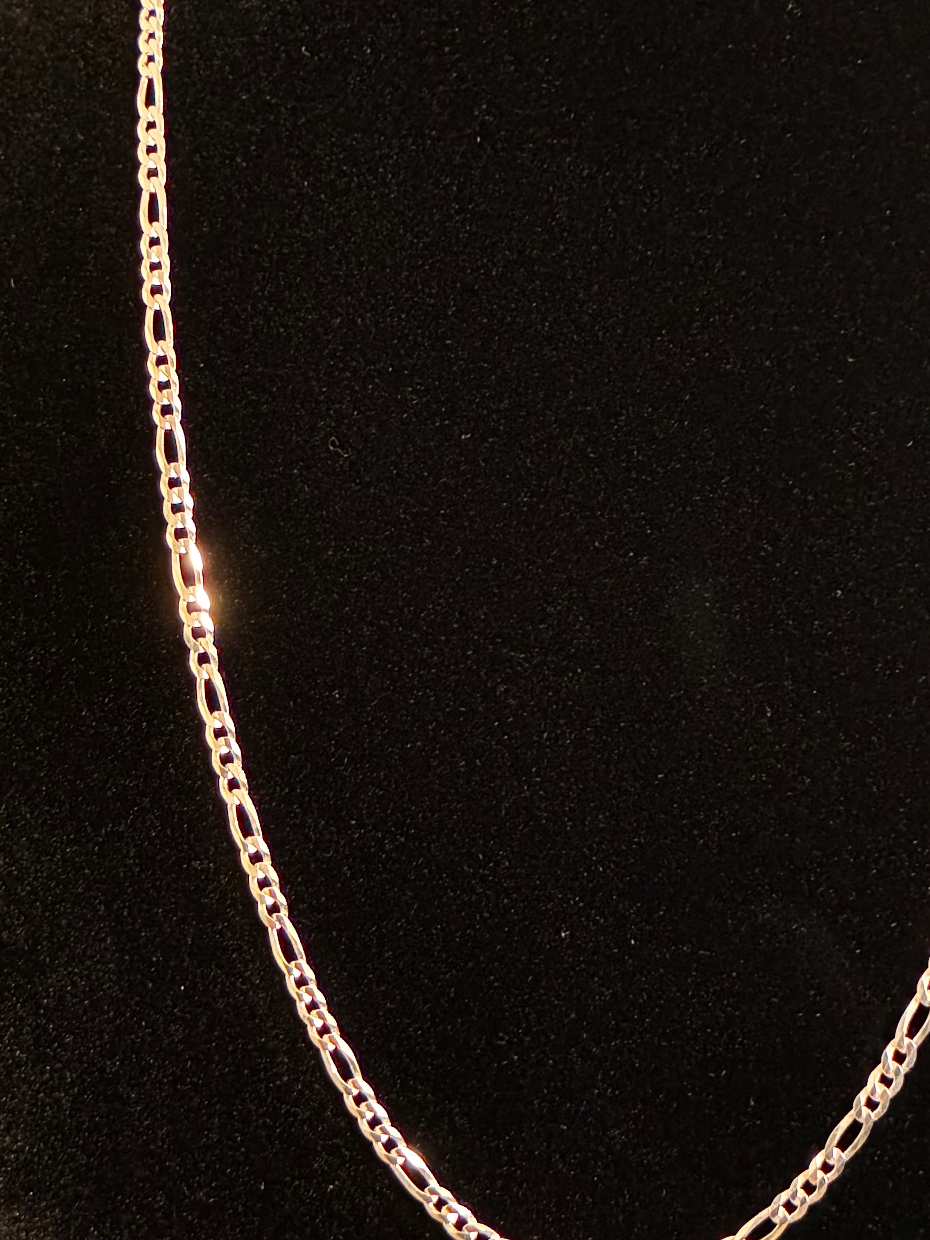 2.8MM 20inch Silver Figaro Necklace